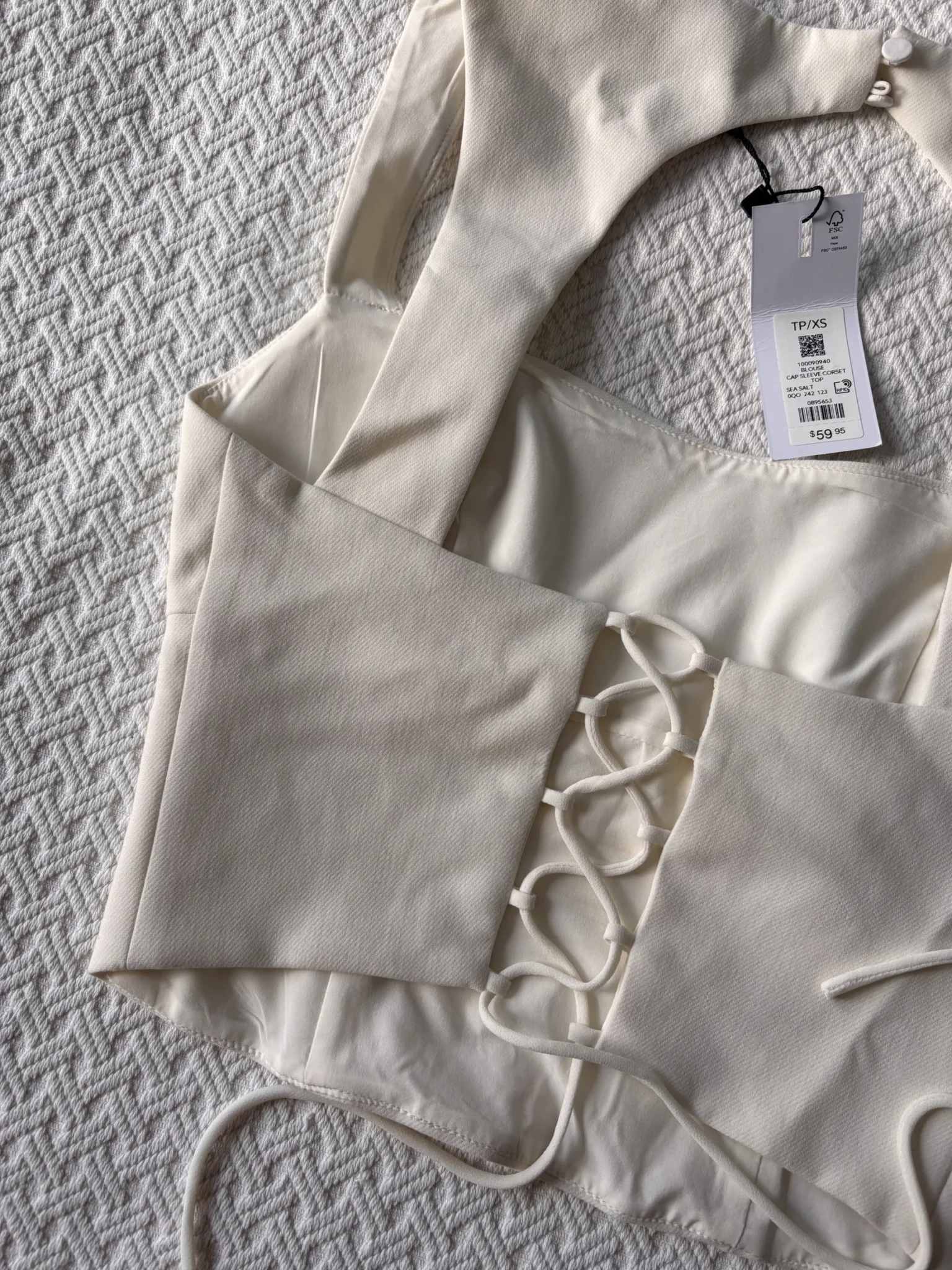 Image for Corset-style top with lace-up back