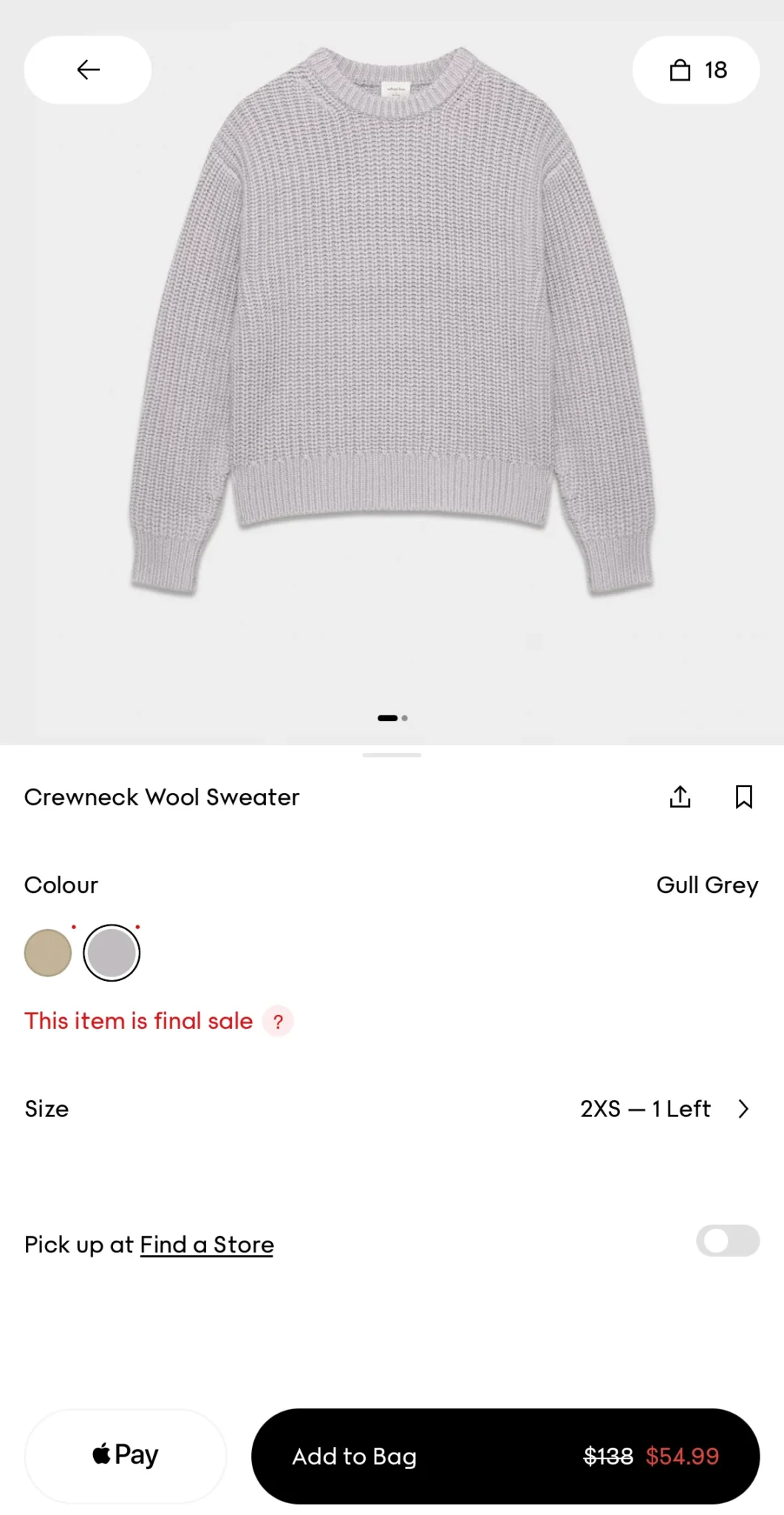 Image for Wilfred Free Crewneck Sweater 2XS