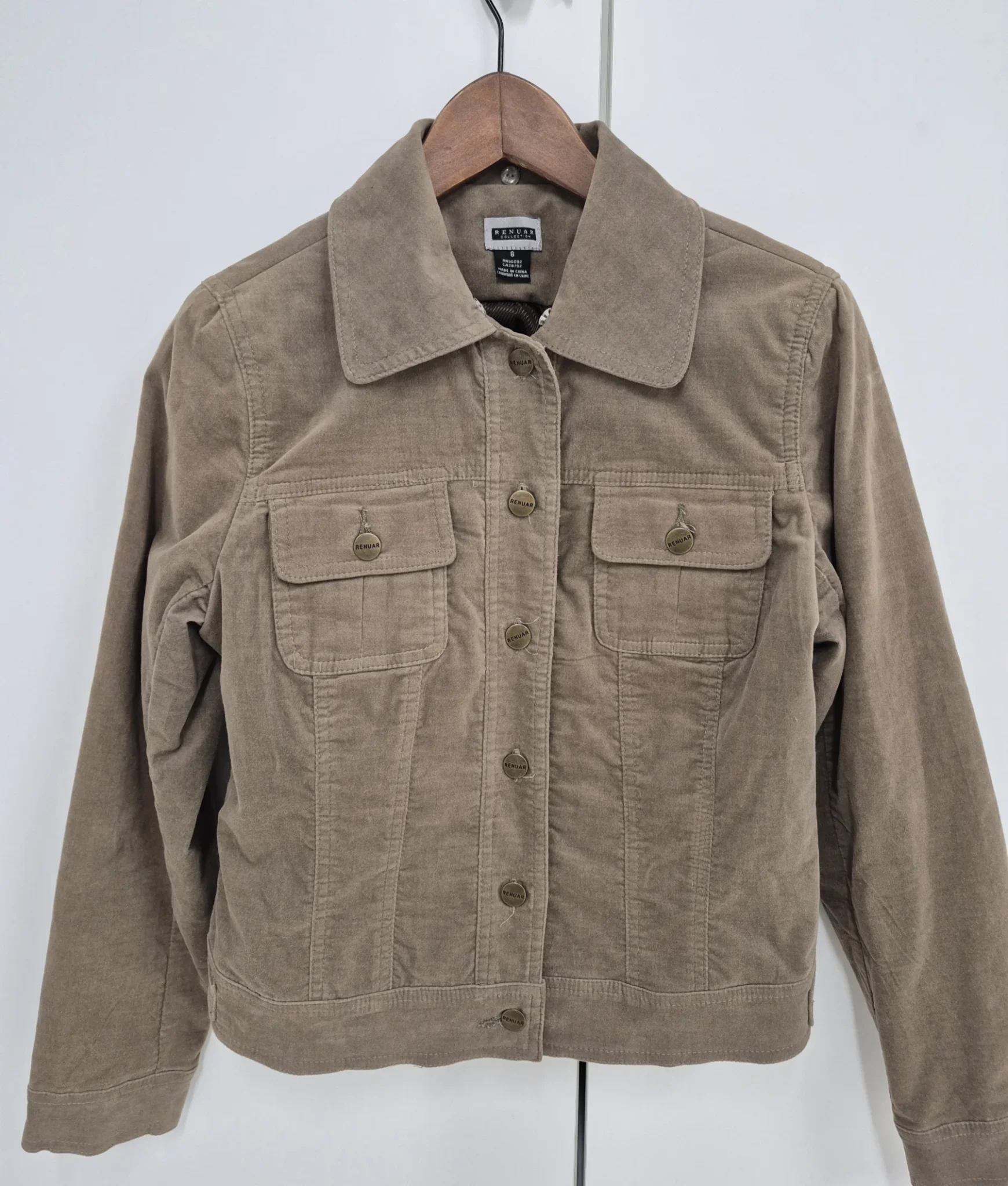 Featured image for Veste Renuar en velours kaki