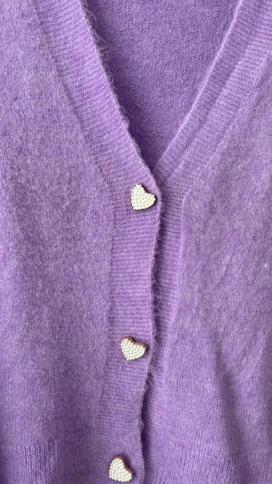 Image for ONLY knitting with heart-shaped buttons