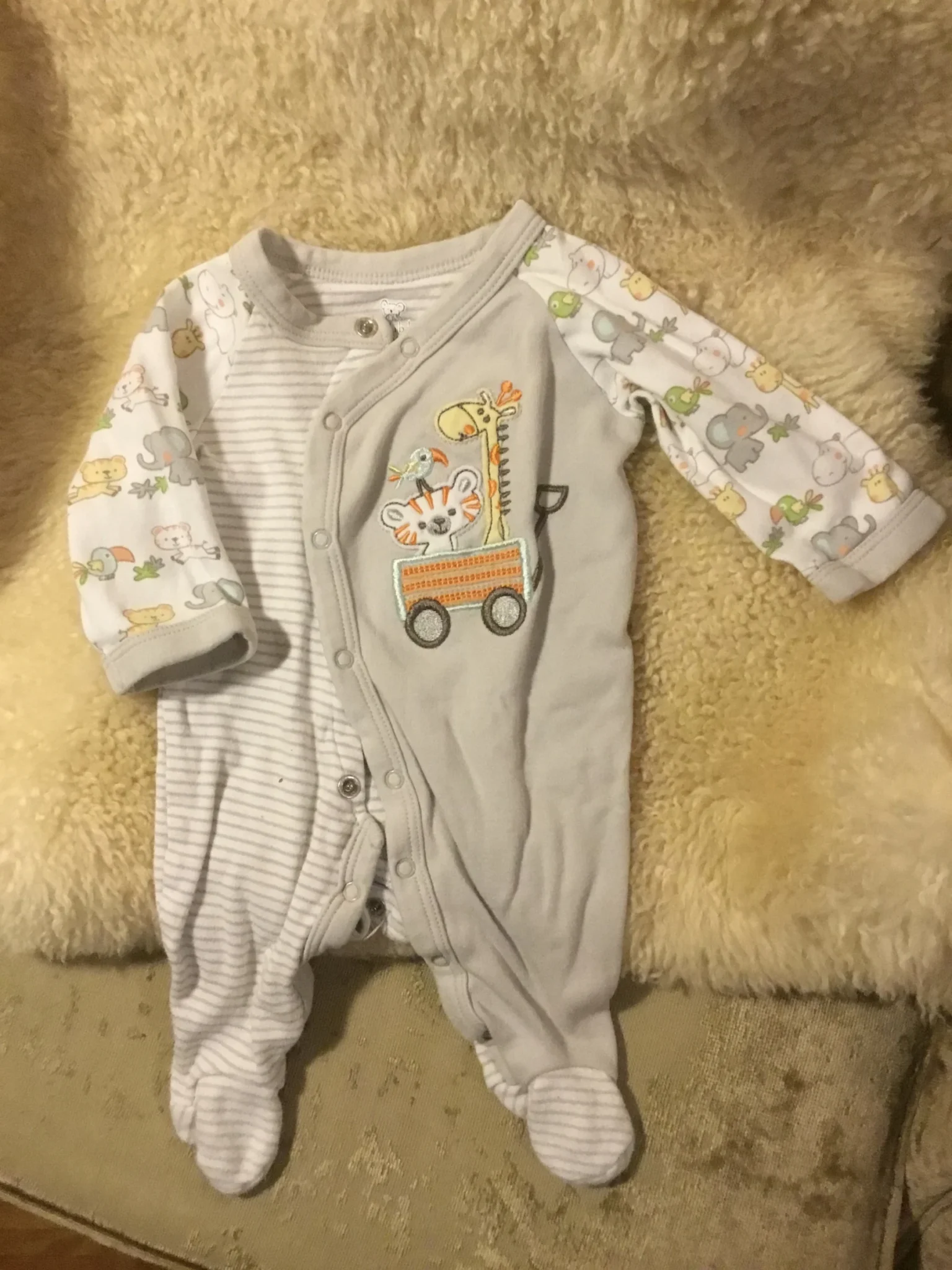 Featured image for Pyjama pattes longues 0 mois bébé naissant unisexe