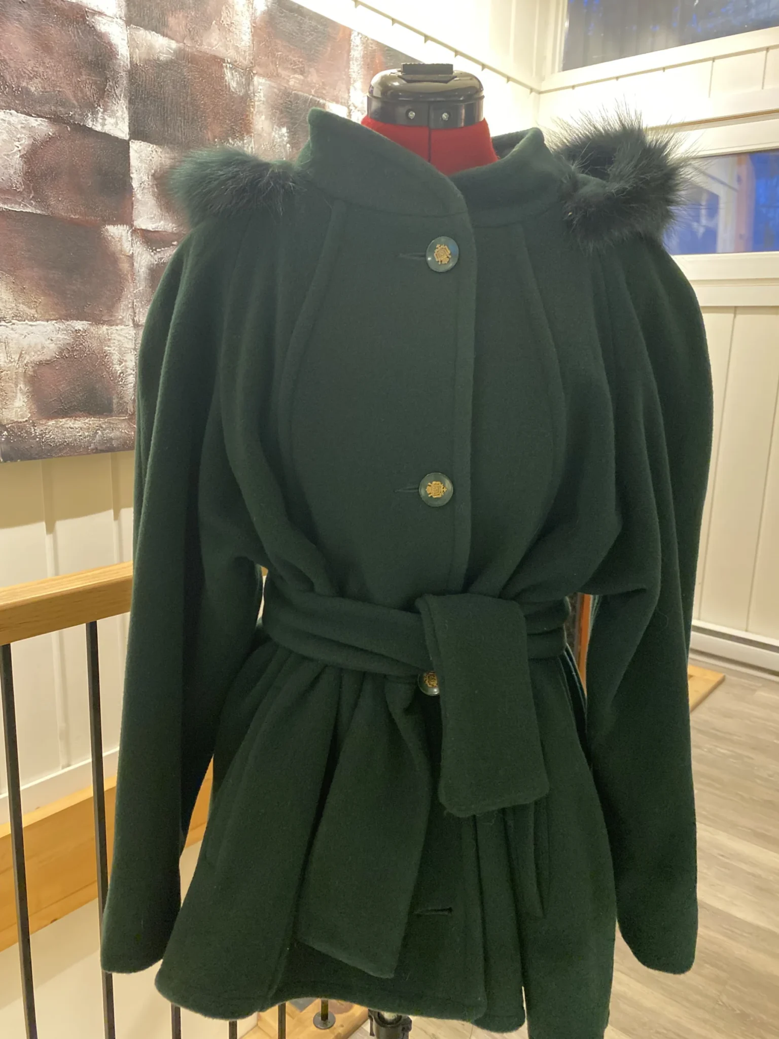 Featured image for Manteau vert 100% laine