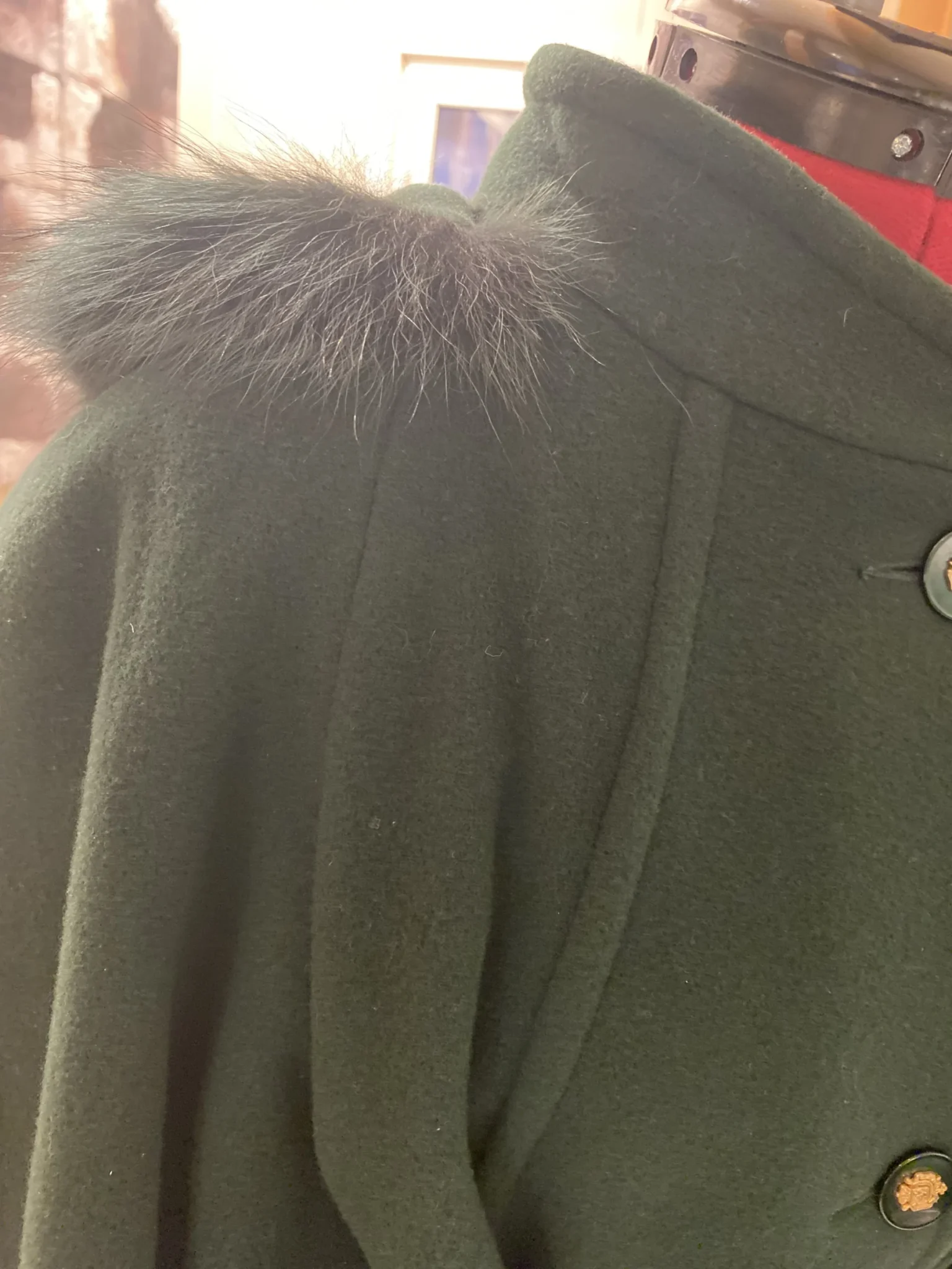 Image for Manteau vert 100% laine