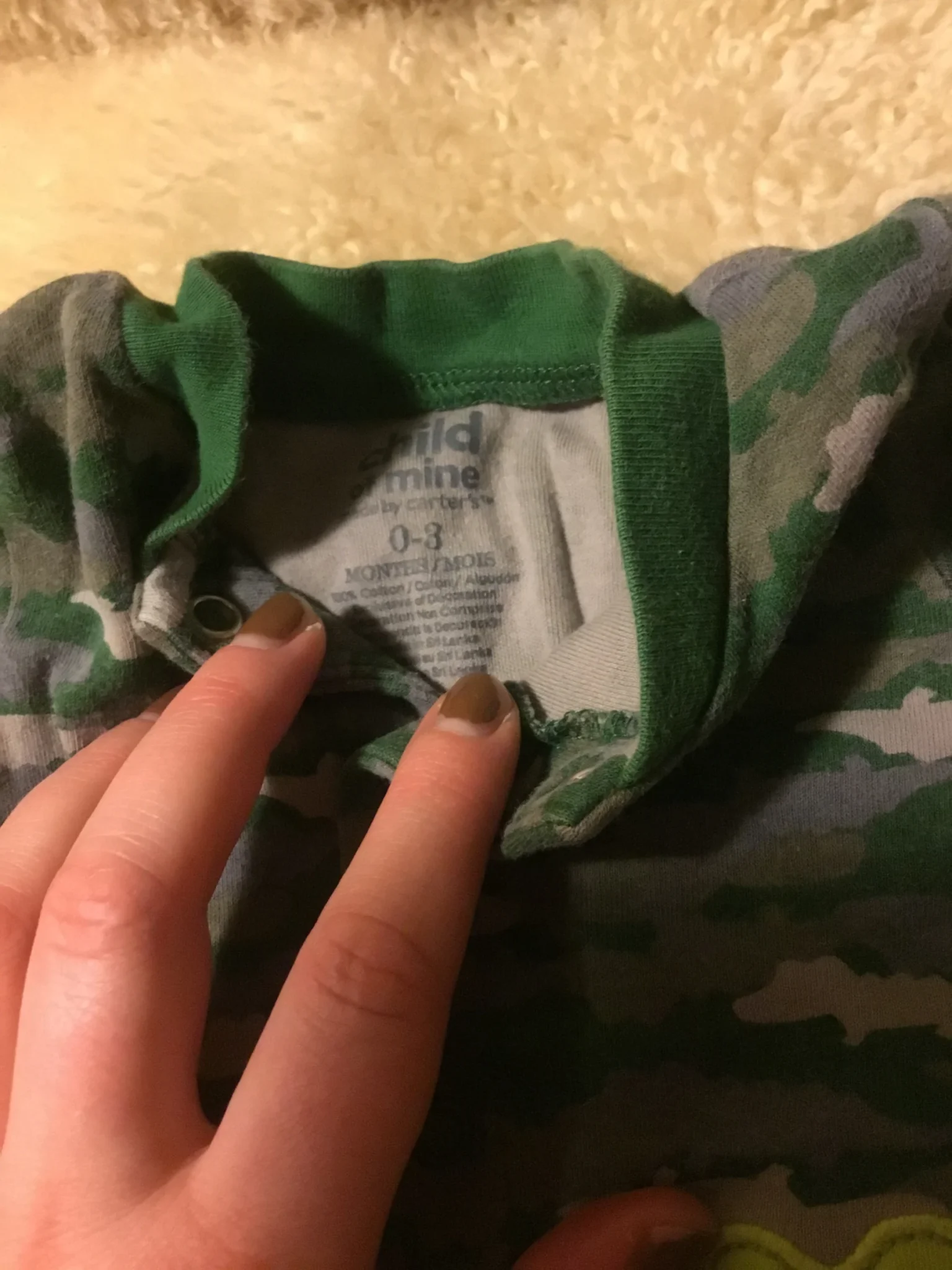 Image for Pyjama pattes longues carter’s taille 0 - 3 mois bébé unisexe