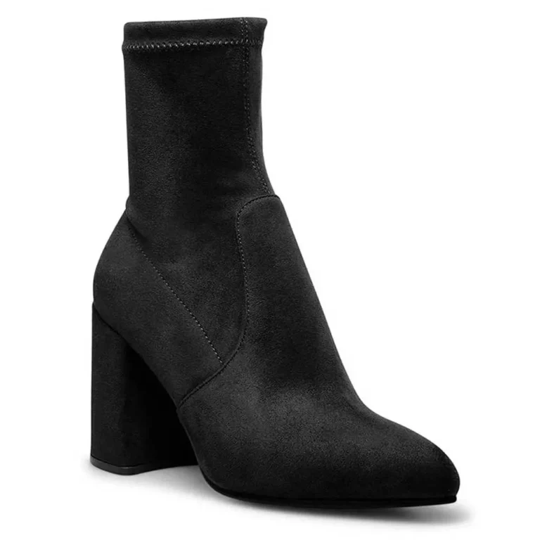 Image for Bottillons Noirs à Talons Steve Madden Teralyn Black Faux Suede Heeled Ankle Boots
