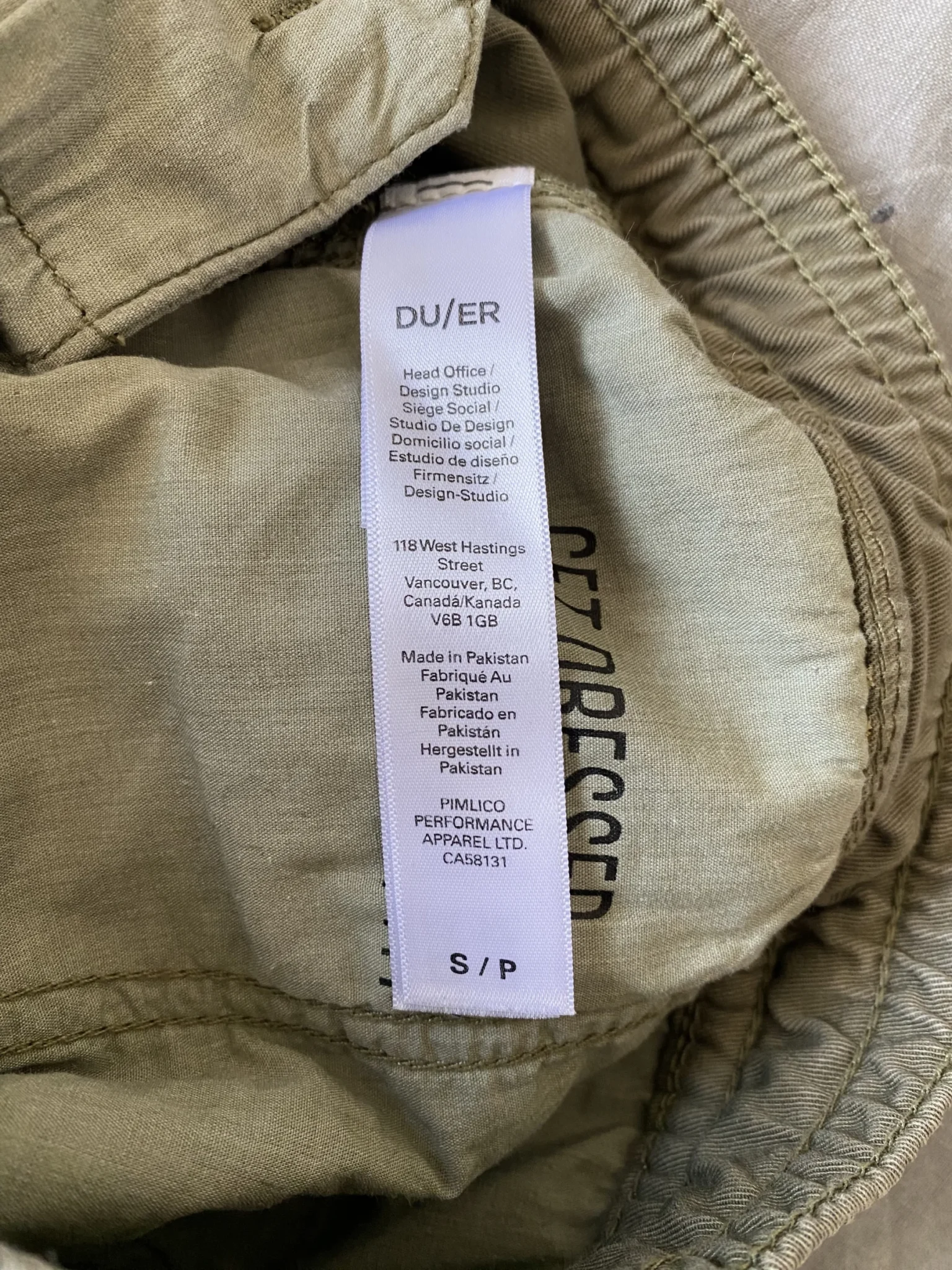 Image for Pantalon khaki cargo Durer