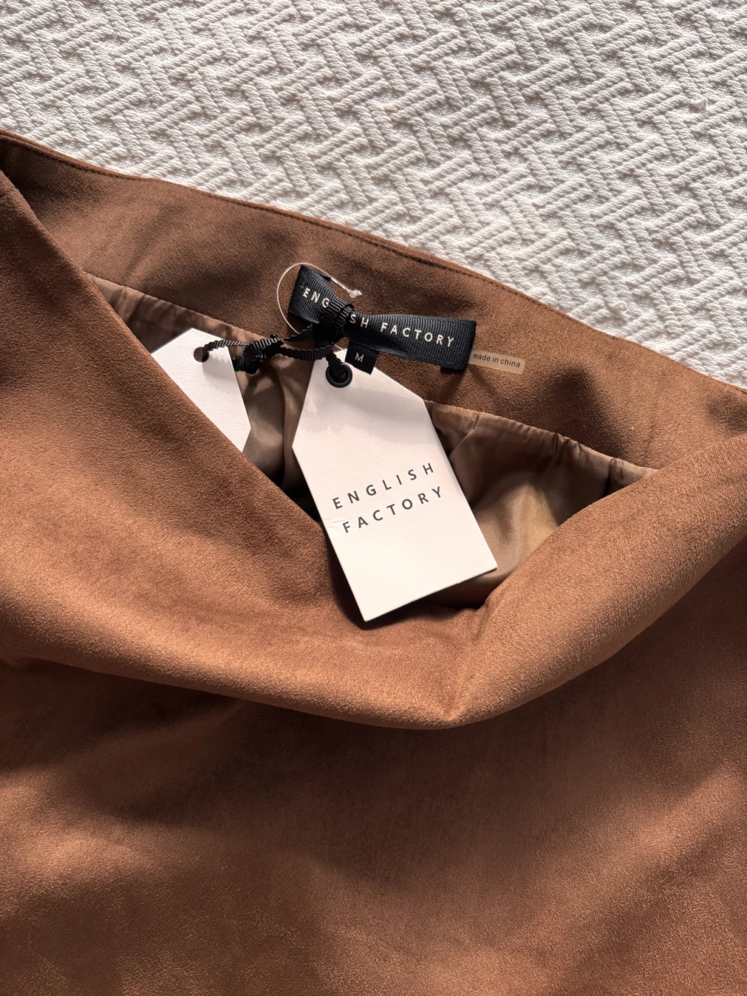 Image for English factory faux suede skirt