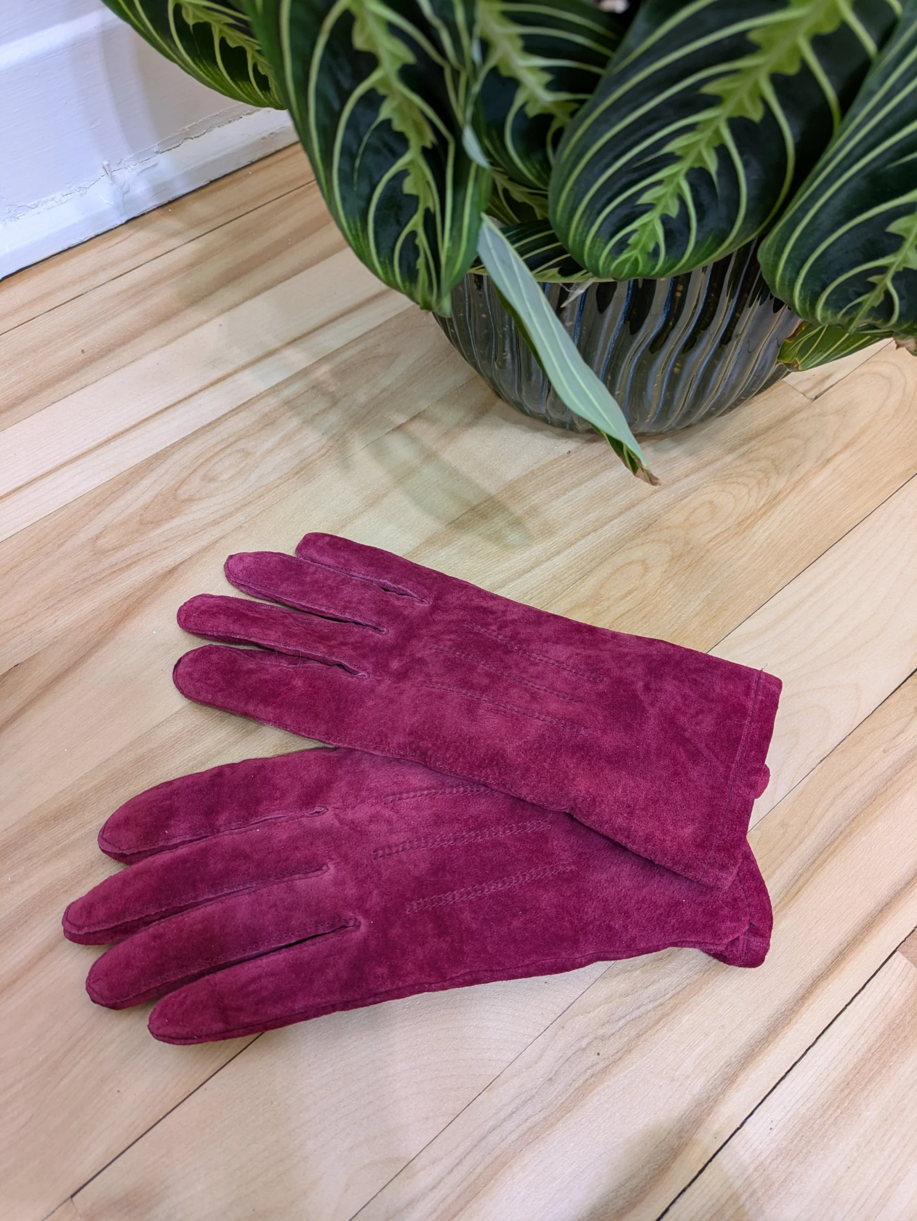 Gants en suède Vintage seconde main