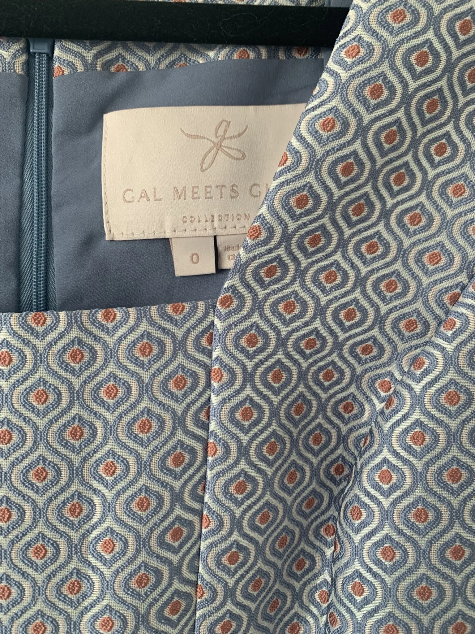 Image for Gal Meets Glam satin dress with geometric motif - size 0(xs)