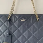 Thumbnail for 💙 Sac Kate spade bleu marine matelassé en cuir