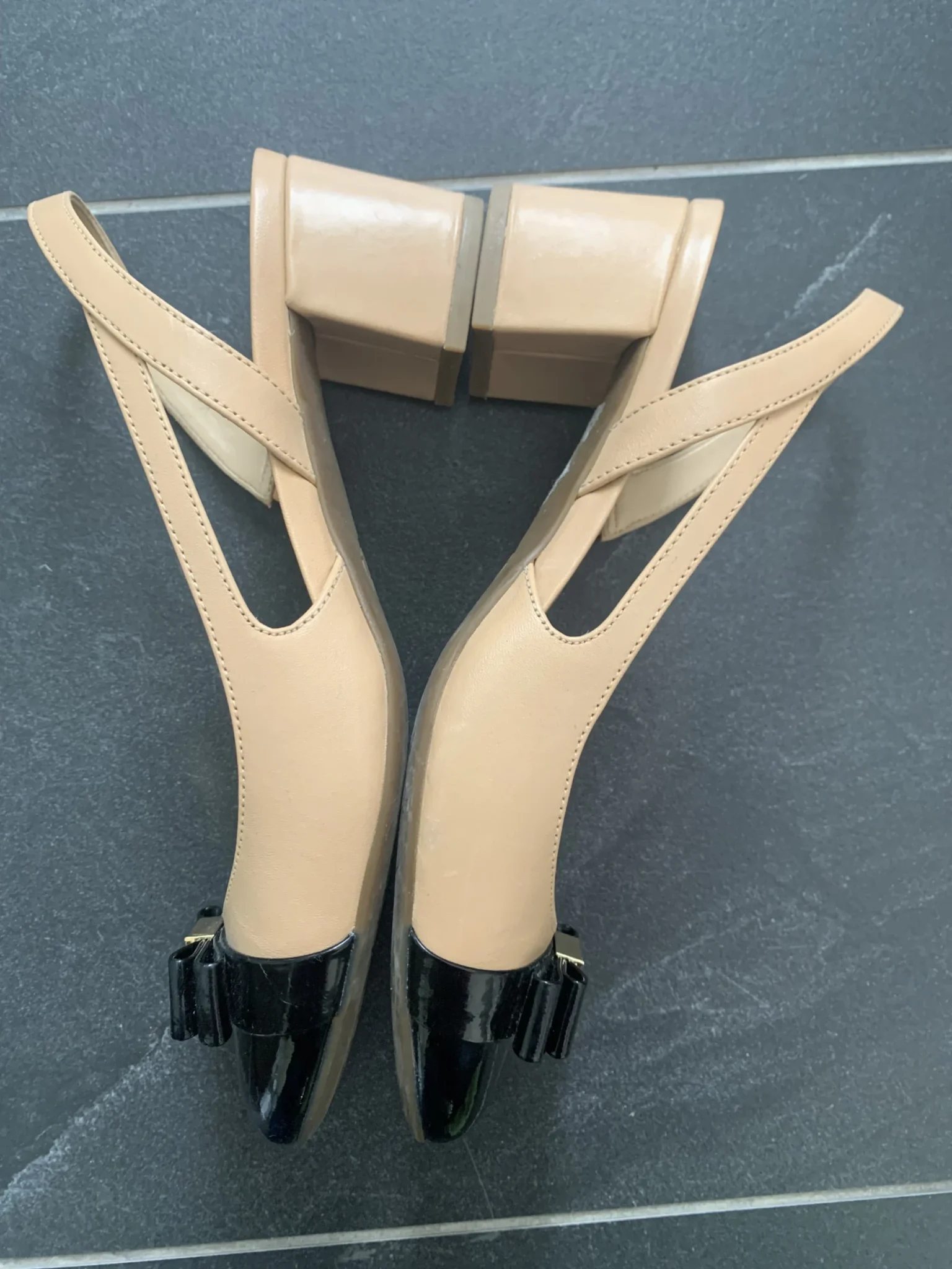 Image for Michael Kors nude and black slingback pumps Size 6