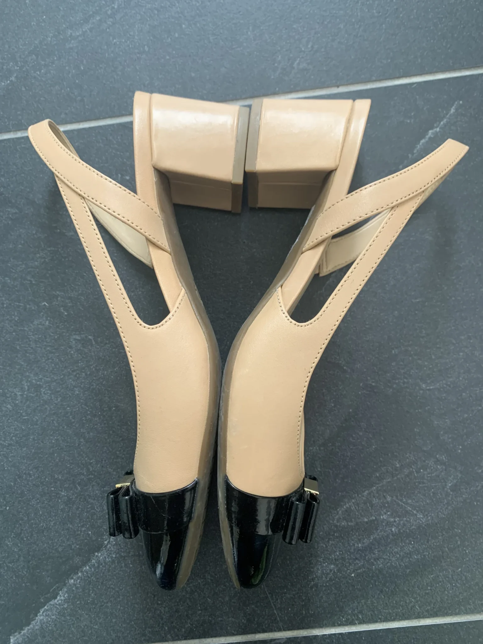 Image for Michael Kors nude and black slingback pumps Size 6