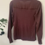 Thumbnail for RW&CO burgundy jumper with satin sleeves - XS