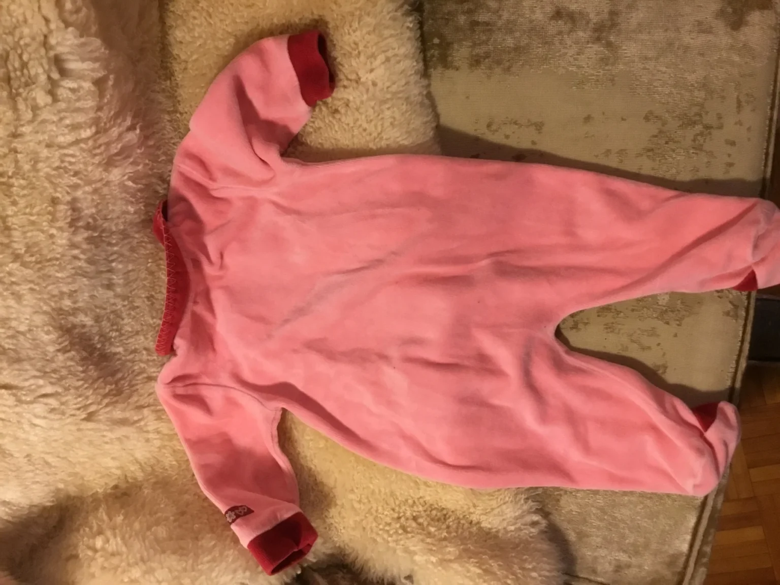 Image for Pyjama pattes longues en ratine 3 mois bébé fille