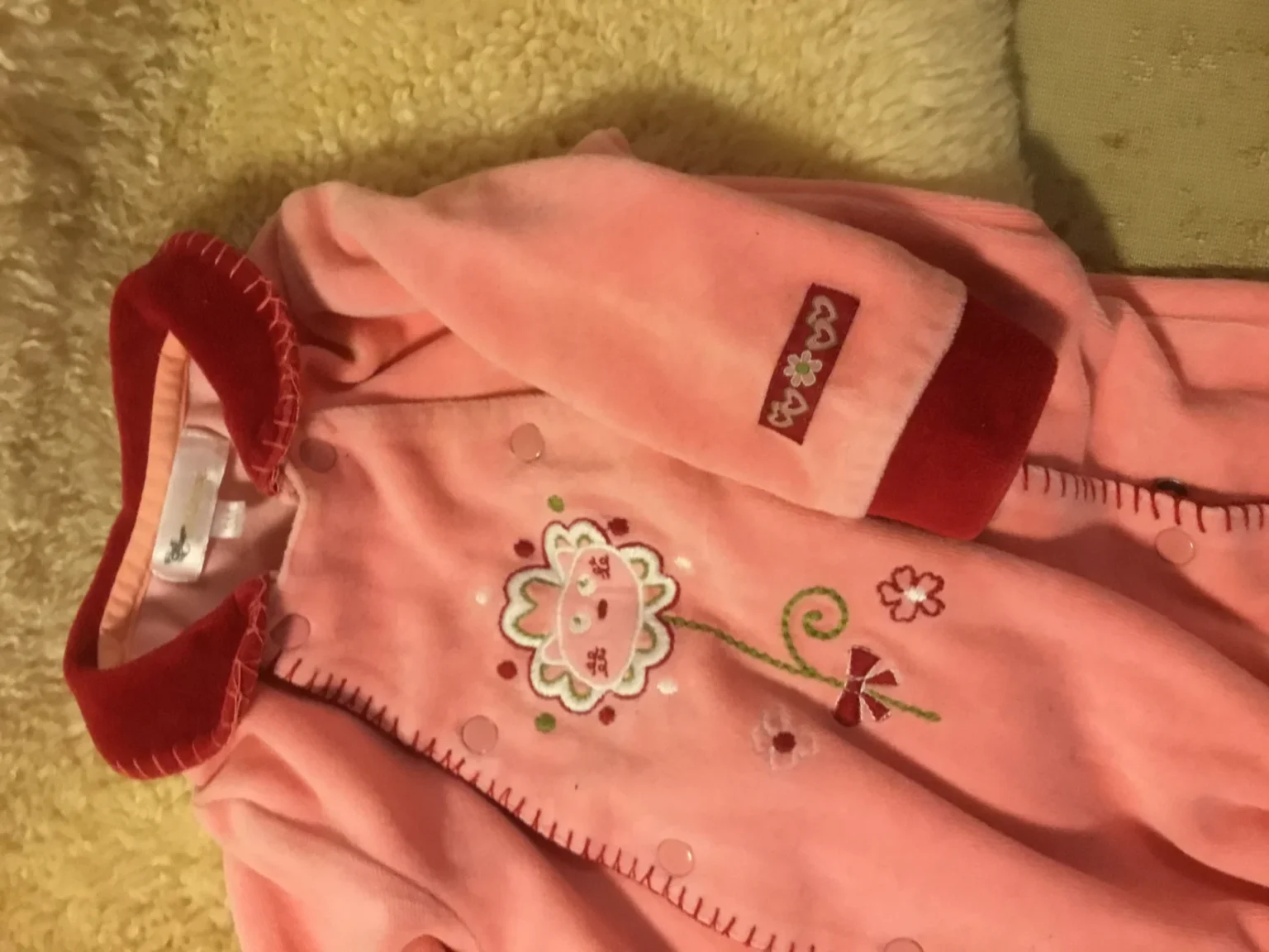 Image for Pyjama pattes longues en ratine 3 mois bébé fille