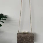 Featured thumbnail for Evening clutch bag with gold bow and chain