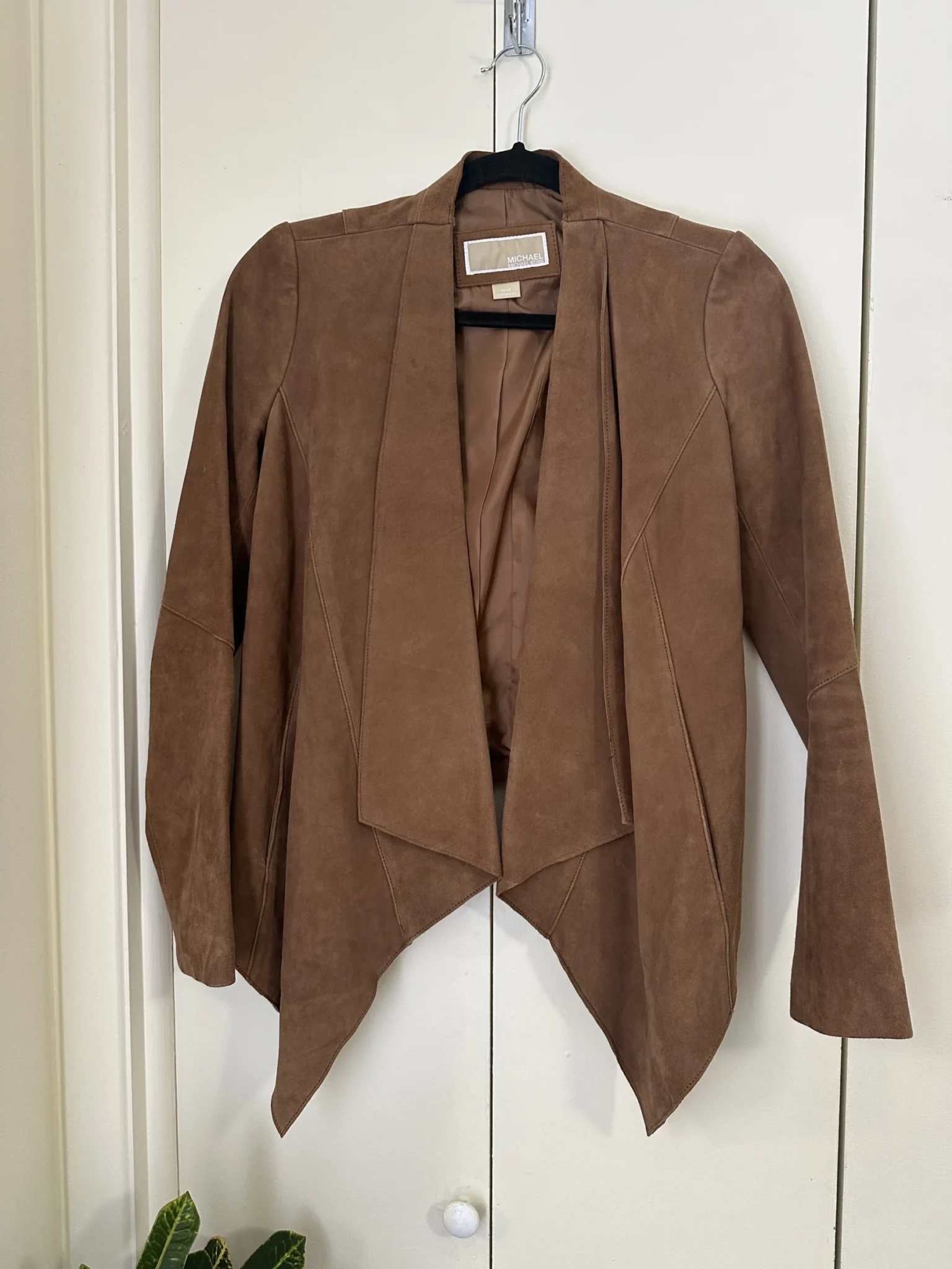 Featured image for Michael Kors tan suede mid-season jacket/coat size xs