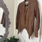 Thumbnail for Michael Kors tan suede mid-season jacket/coat size xs