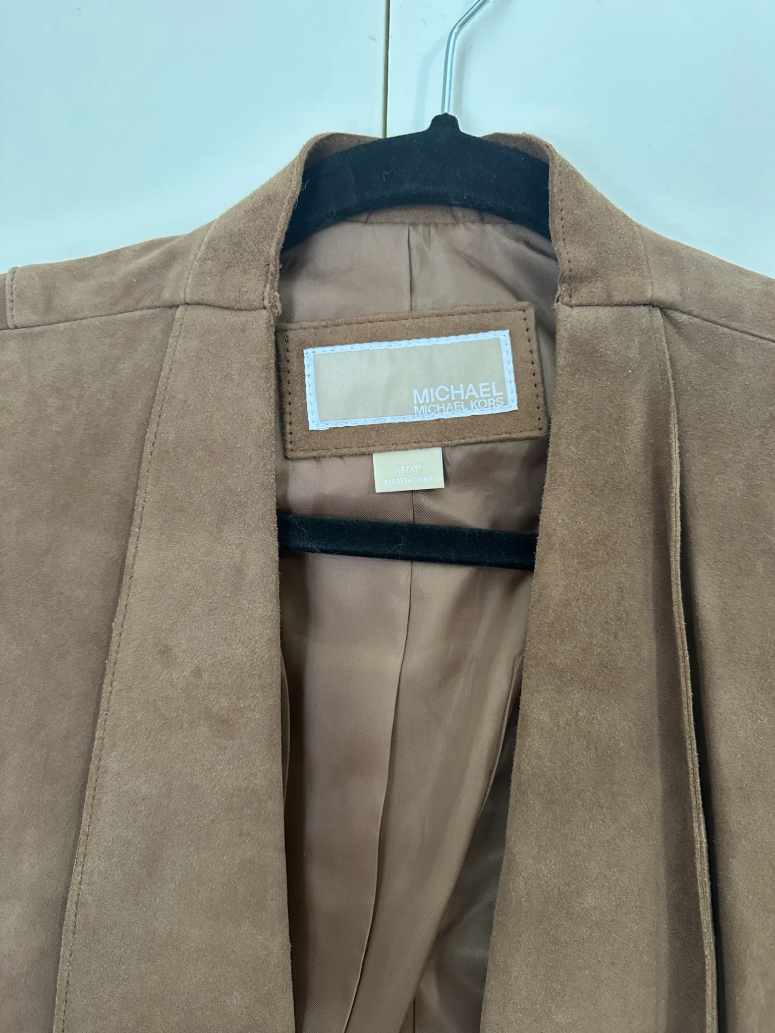 Image for Michael Kors tan suede mid-season jacket/coat size xs
