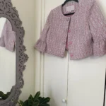 Thumbnail for Pink tweed cropped jacket - Gal meets glam size 2(xs/s)