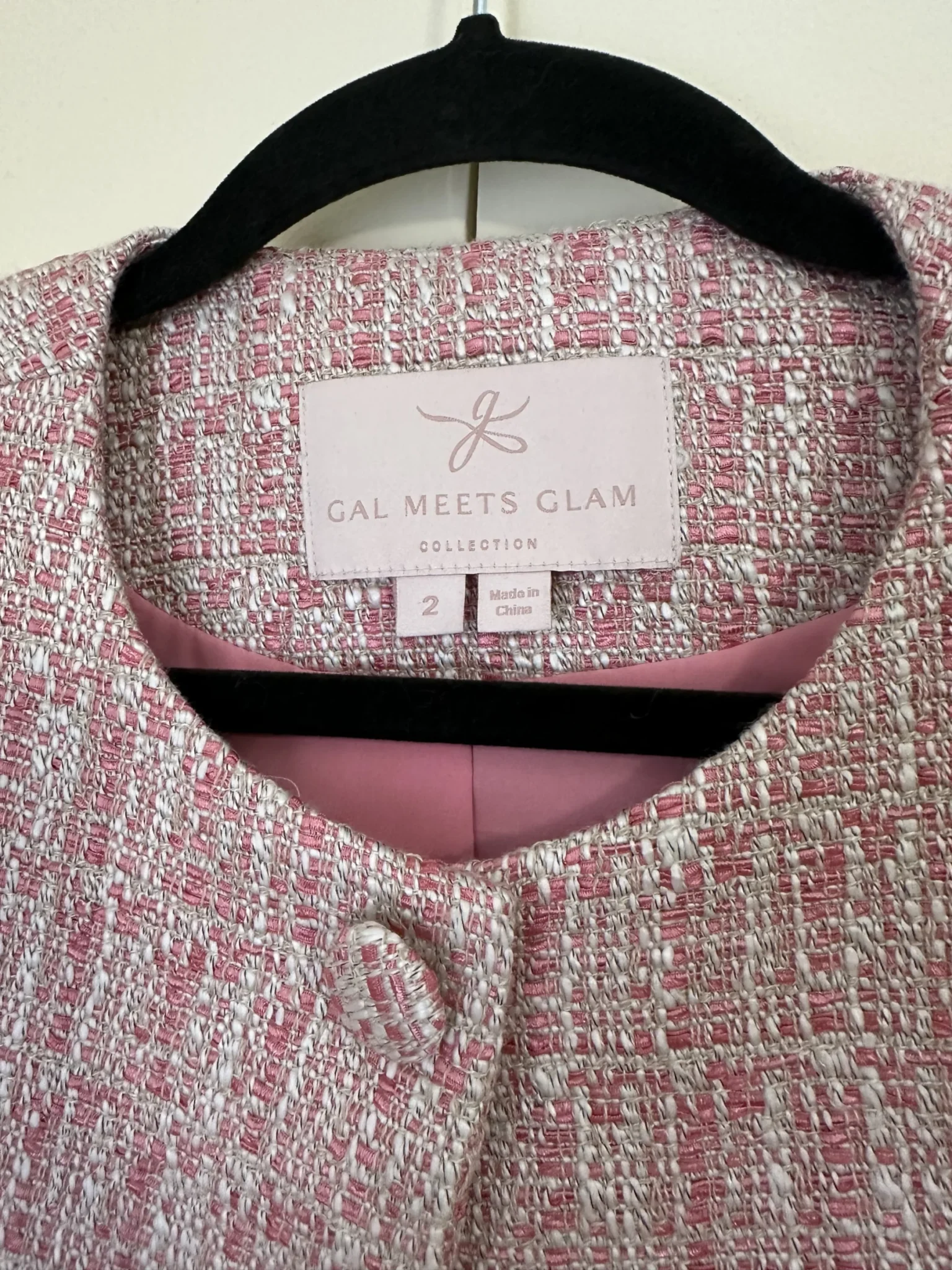 Image for Pink tweed cropped jacket - Gal meets glam size 2(xs/s)