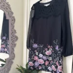 Featured thumbnail for Yumi black floral dress - size small (36)