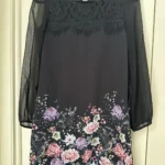 Thumbnail for Yumi black floral dress - size small (36)