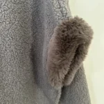 Thumbnail for Cape in taupe bouclé fabric - one size