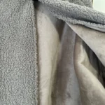 Thumbnail for Cape in taupe bouclé fabric - one size
