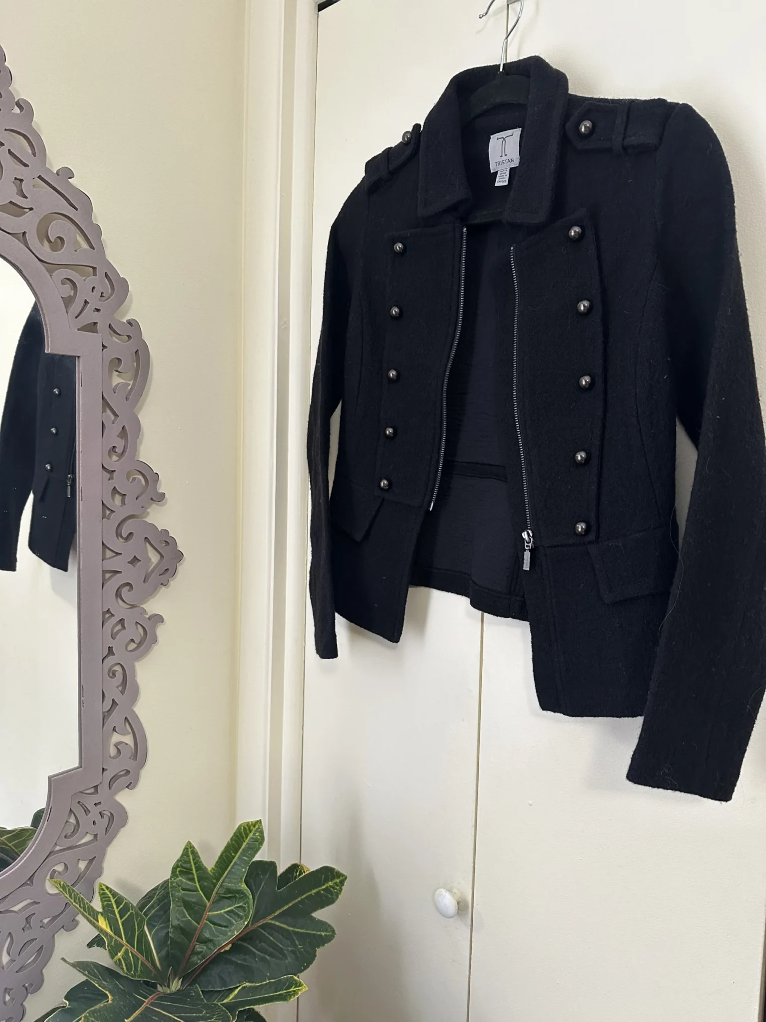 Featured image for Tristan 100% black wool jacket size xs