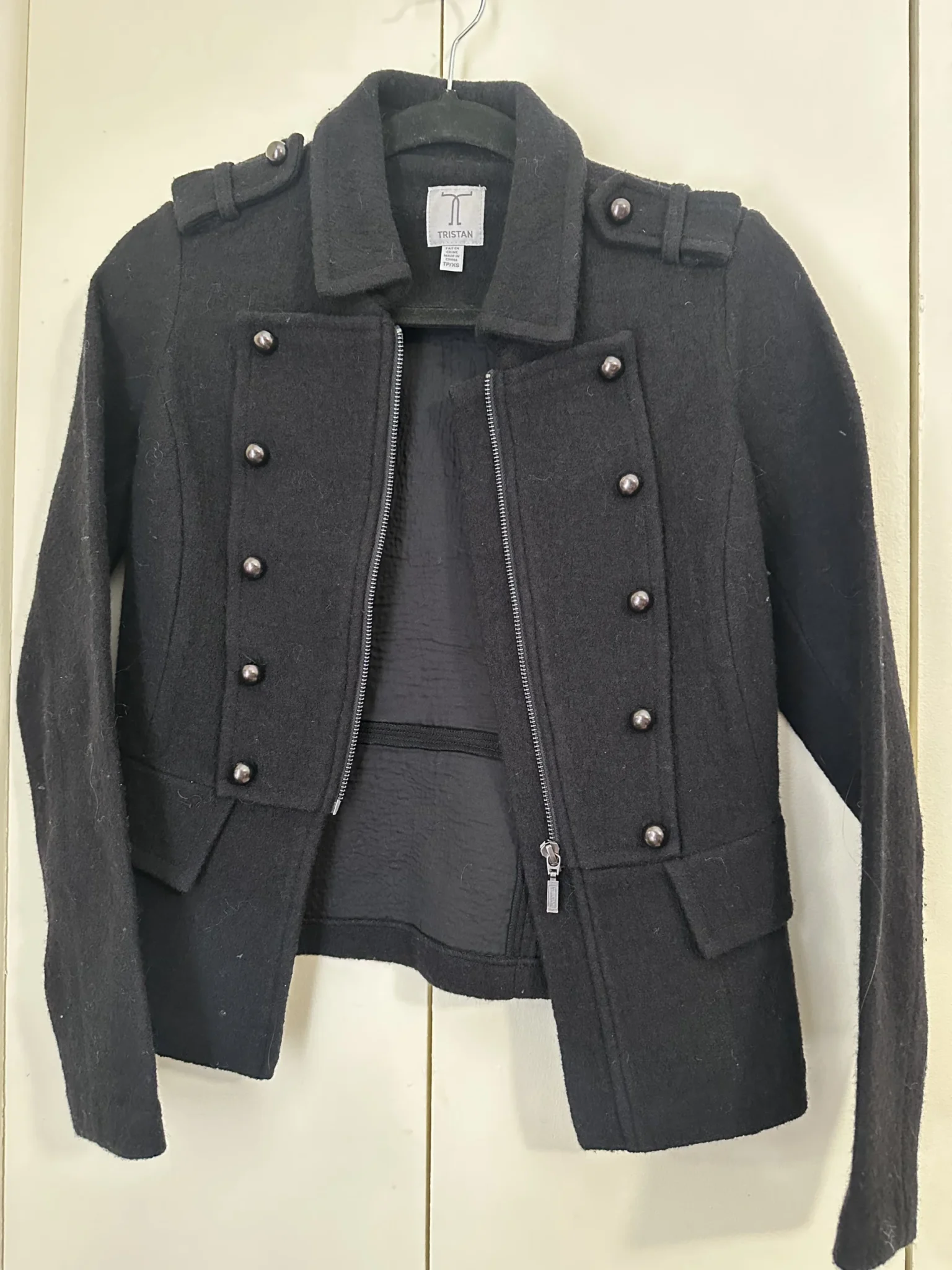 Image for Tristan 100% black wool jacket size xs