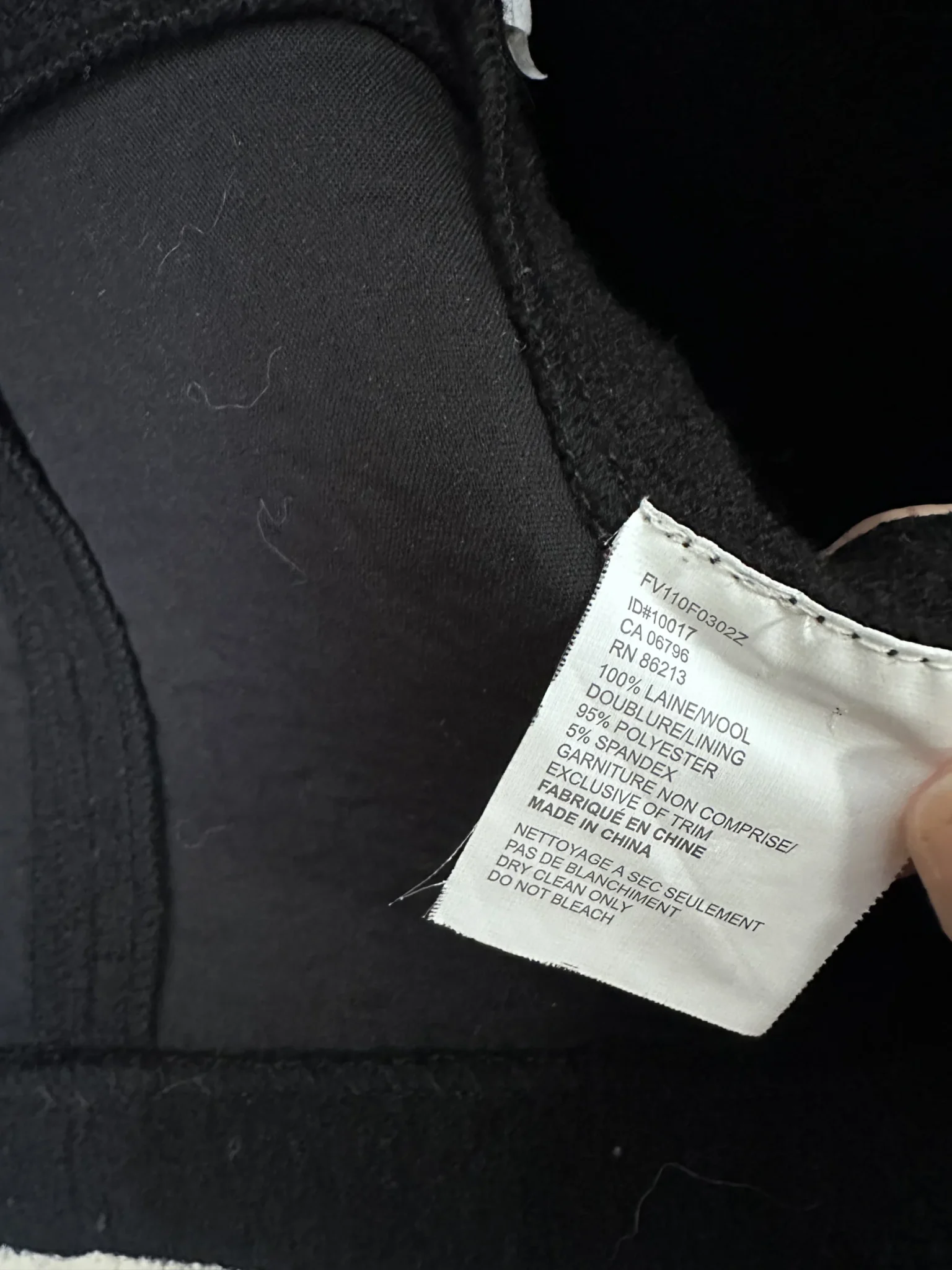 Image for Tristan 100% black wool jacket size xs