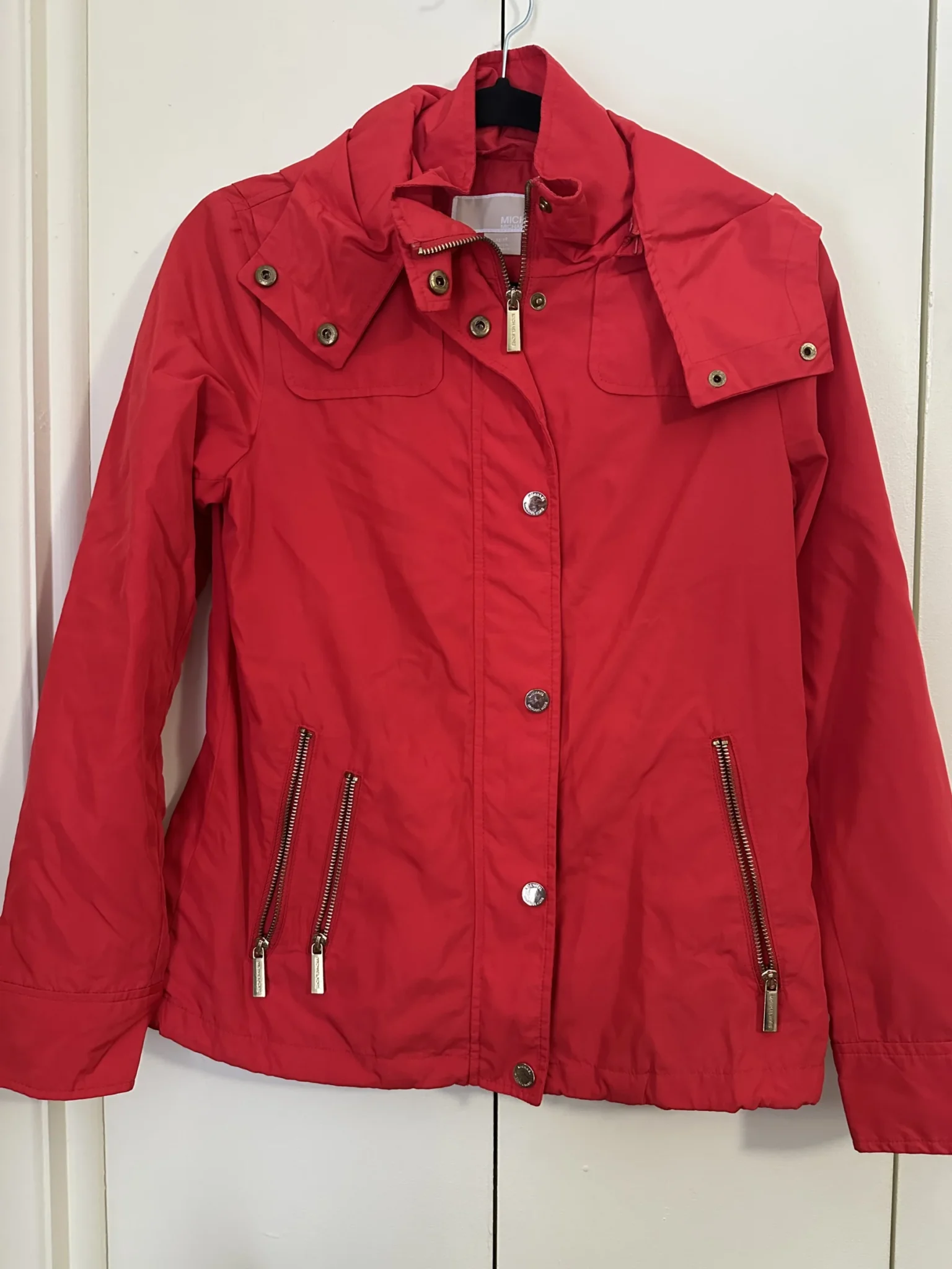 Featured image for Michael Kors red mid-season coat size xs