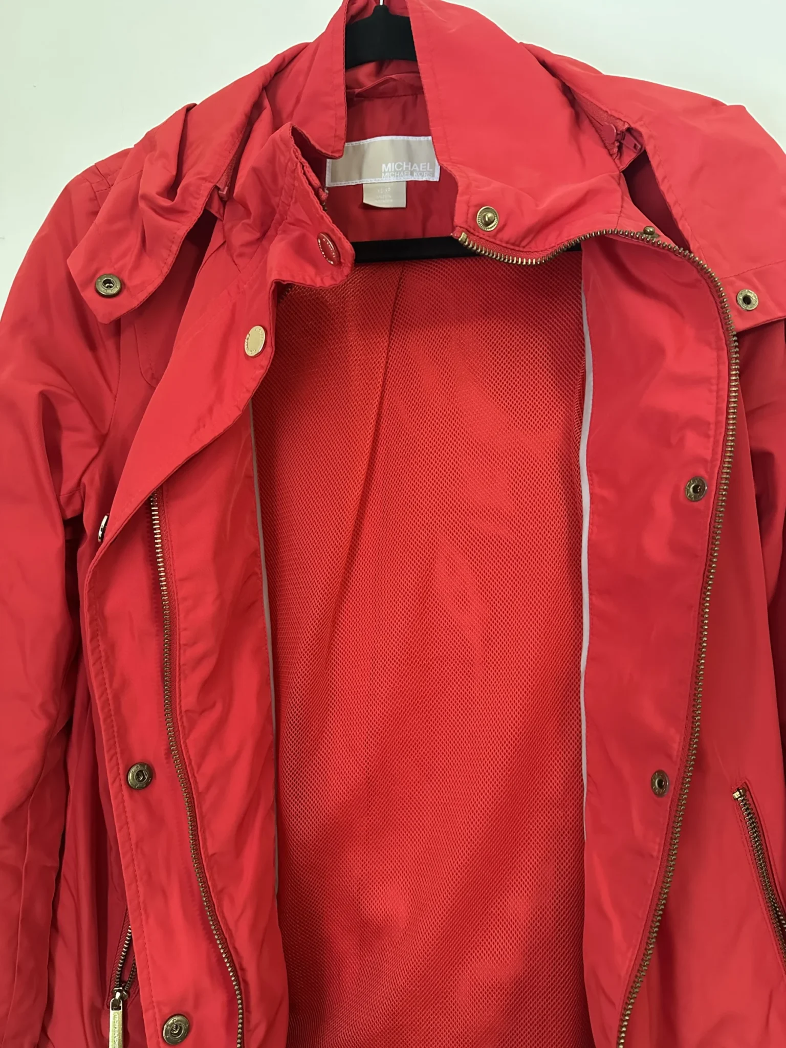 Image for Michael Kors red mid-season coat size xs