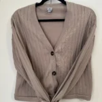 Featured thumbnail for Tristan beige ribbed cardigan size xs