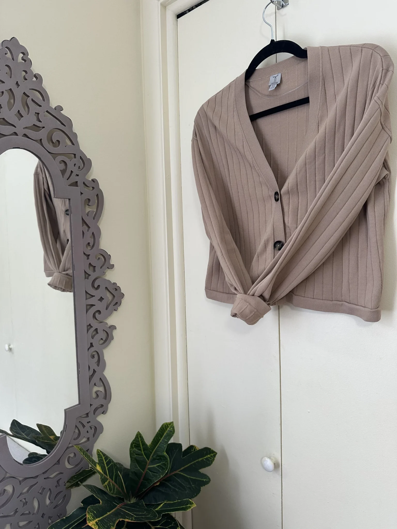 Image for Tristan beige ribbed cardigan size xs