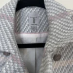 Thumbnail for Tristan pearl grey and pink tweed jacket size small