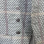 Thumbnail for Tristan pearl grey and pink tweed jacket size small