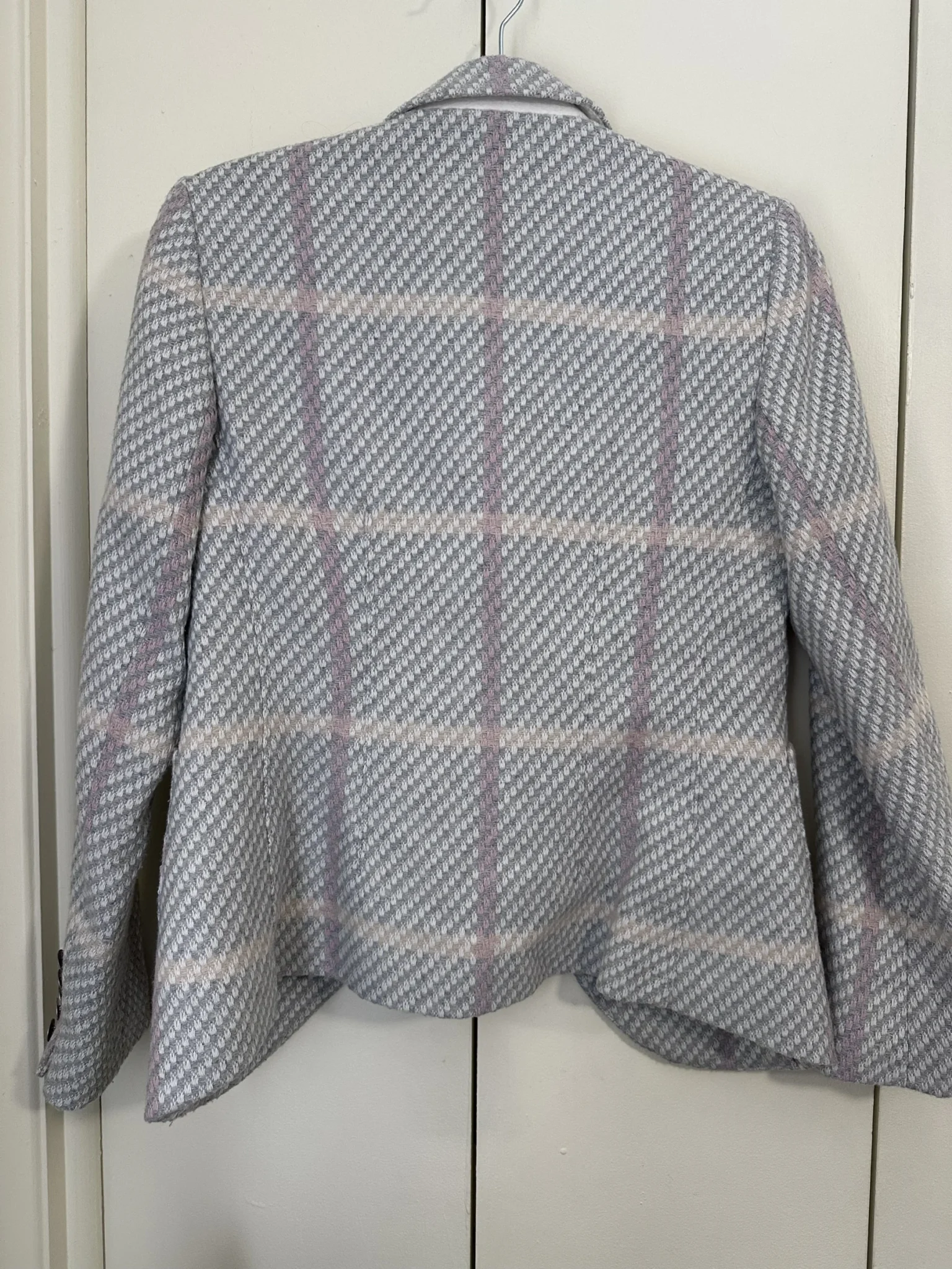 Image for Tristan pearl grey and pink tweed jacket size small