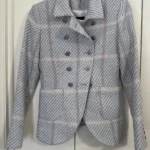 Thumbnail for Tristan pearl grey and pink tweed jacket size small