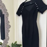 Thumbnail for Black dress with pearl detail - RW&CO size xs