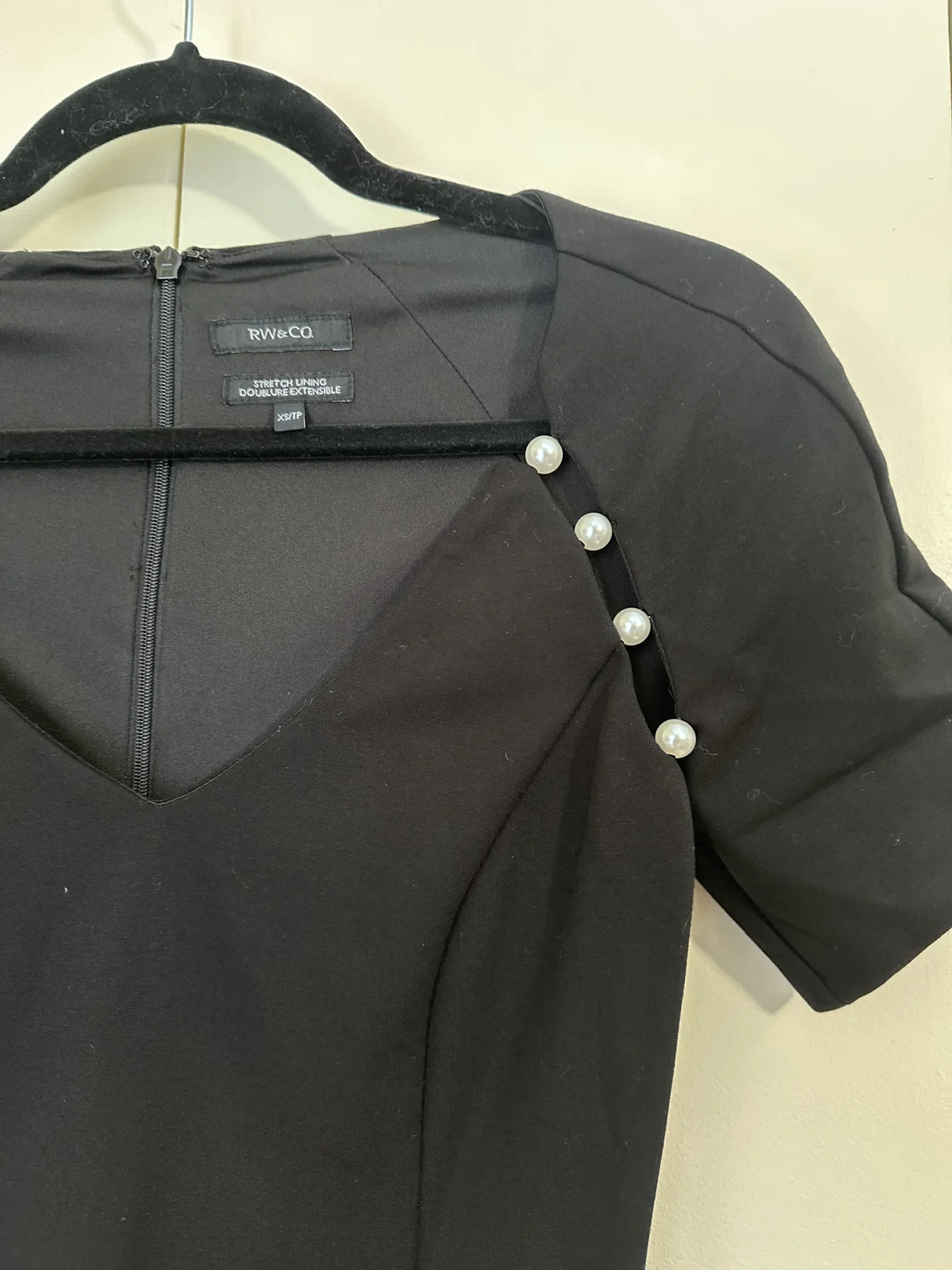 Image for Black dress with pearl detail - RW&CO size xs