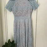 Featured thumbnail for Blue lace midi-length dress - boutique 1861 size small