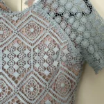 Thumbnail for Blue lace midi-length dress - boutique 1861 size small