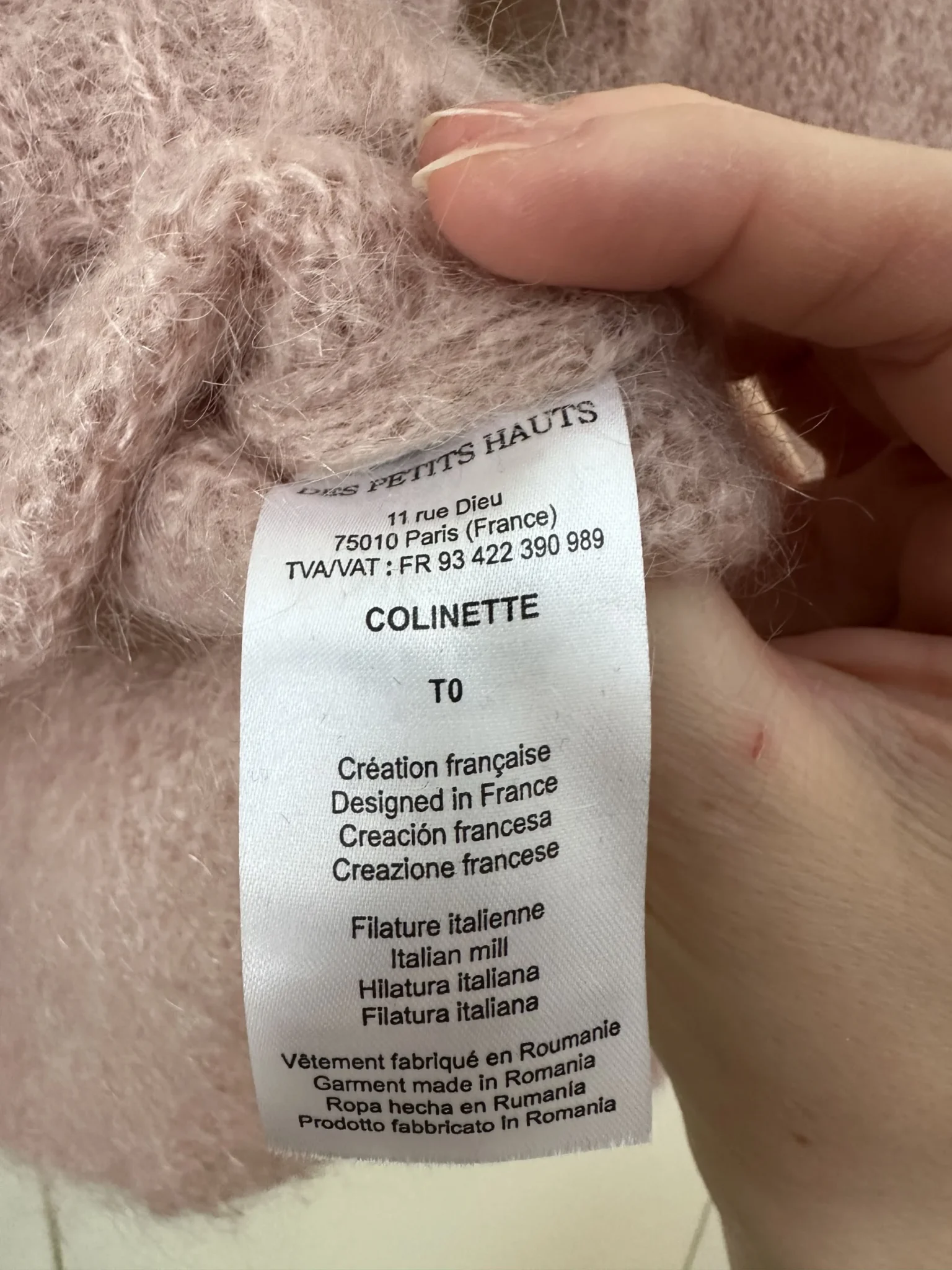 Image for Colinette pink mohair jumper - Des petits hauts size 0 (xs)
