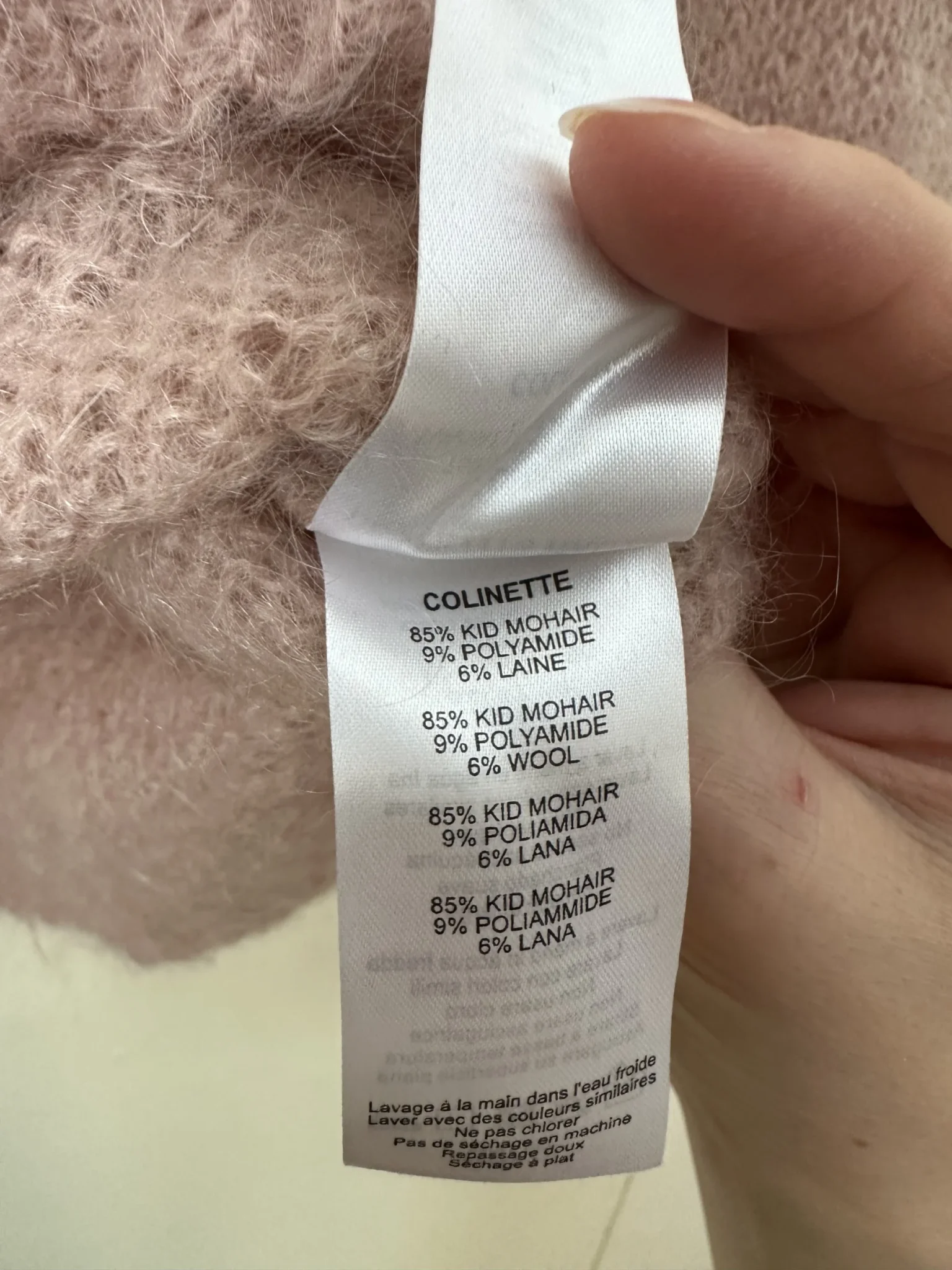 Image for Colinette pink mohair jumper - Des petits hauts size 0 (xs)
