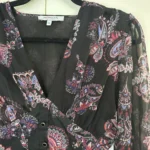 Thumbnail for Black paisley dress by Morgan size 34 (xs)
