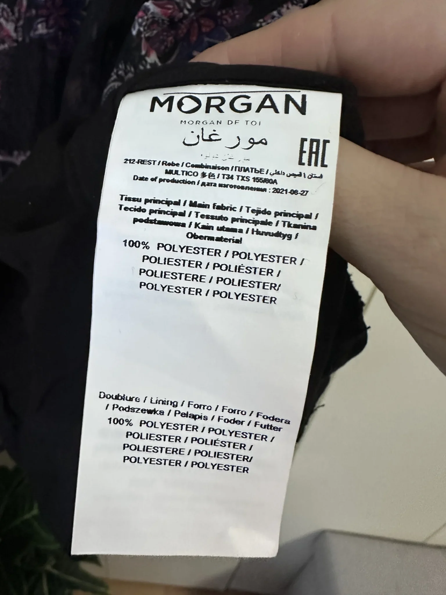Image for Black paisley dress by Morgan size 34 (xs)