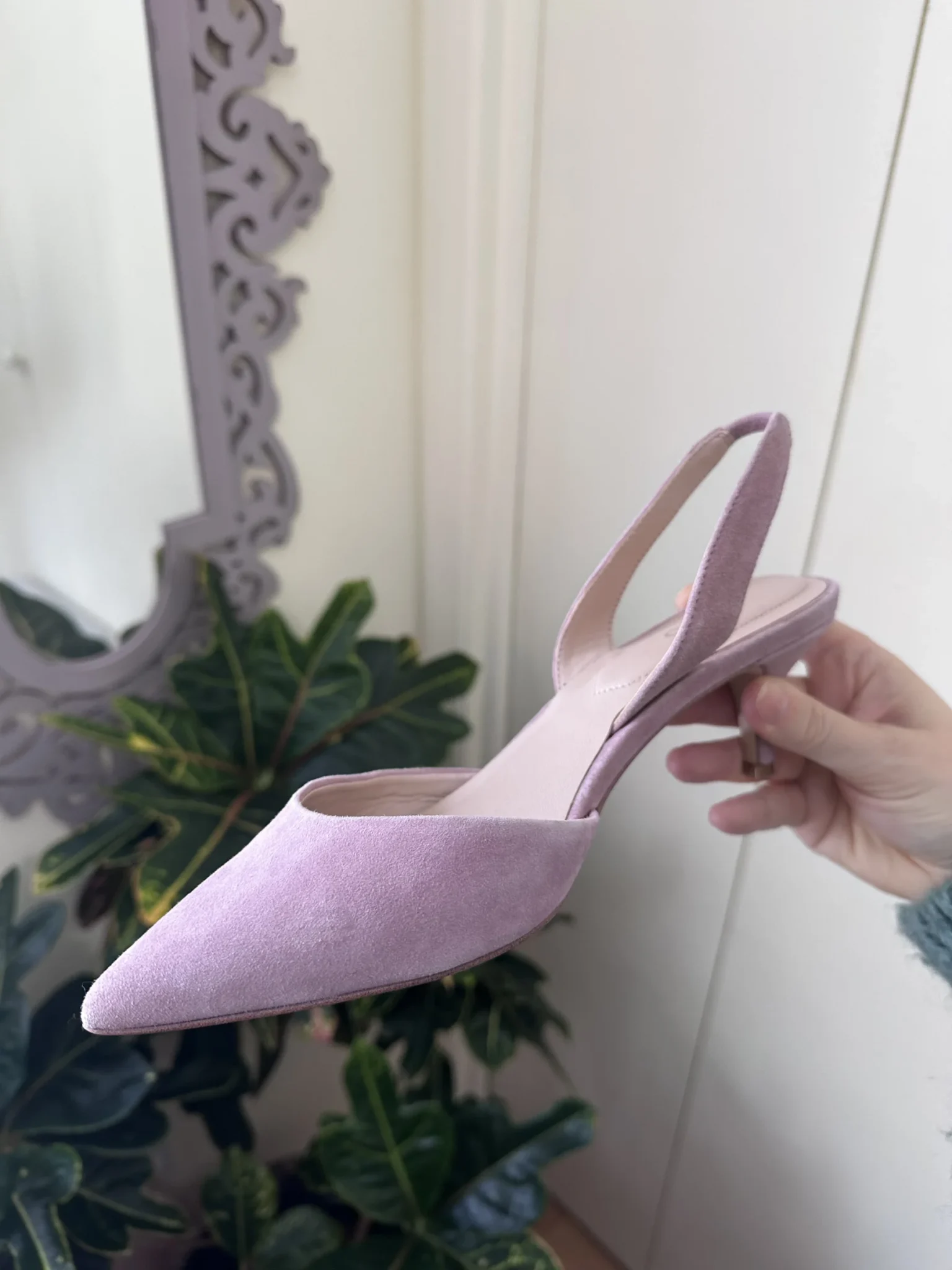 Featured image for Lilac suede Aldo heels size 6.5
