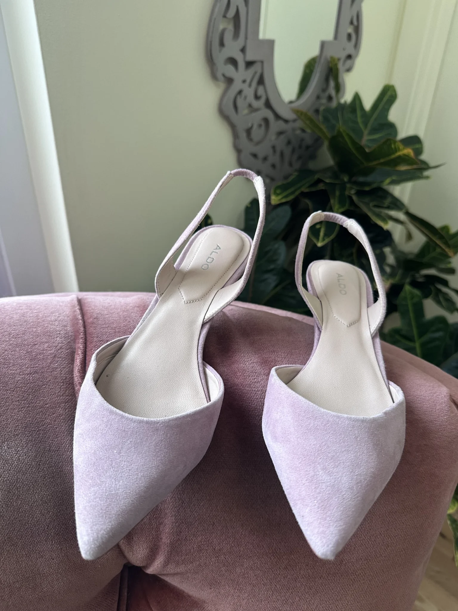 Image for Lilac suede Aldo heels size 6.5